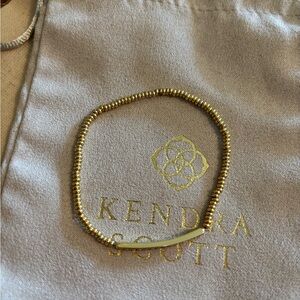 Kendra Scott Gold Beaded Bracelet with Crystal Bar